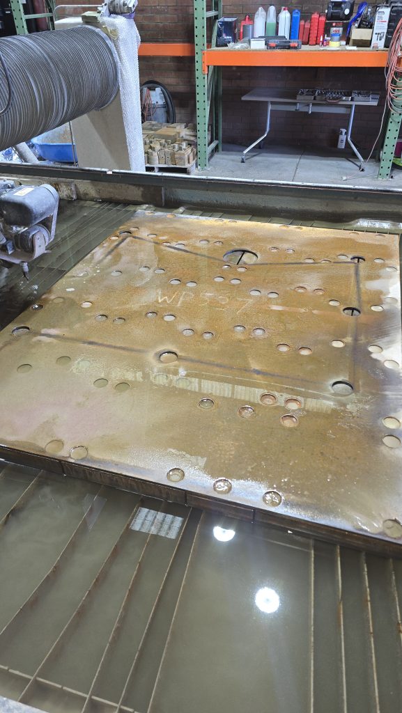 Cut plate in the workshop